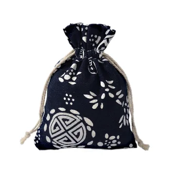 

50pcs Cotton Gift Bags Branch Flower 10x14cm Drawstring Pouches Natural Linen Cotton Bag Small Jewelry Packaging Bag Pouch H4006