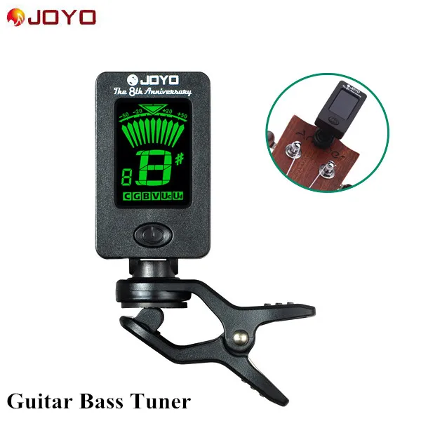 JOYO JT 01 бас тюнер 360 градусов Хроматическая Гитара Бас вращающийся мини ЖК Зажим