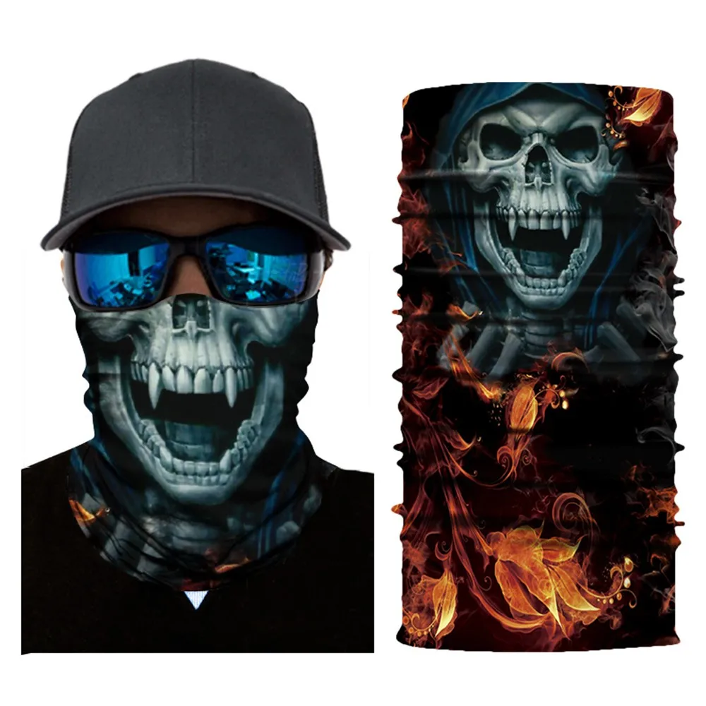 Motorcycle Face Mask Cycling Halloween Head Scarf Neck Warmer Skull Ski Balaclava Headband Scary Face Shield Mask Outdoor#3