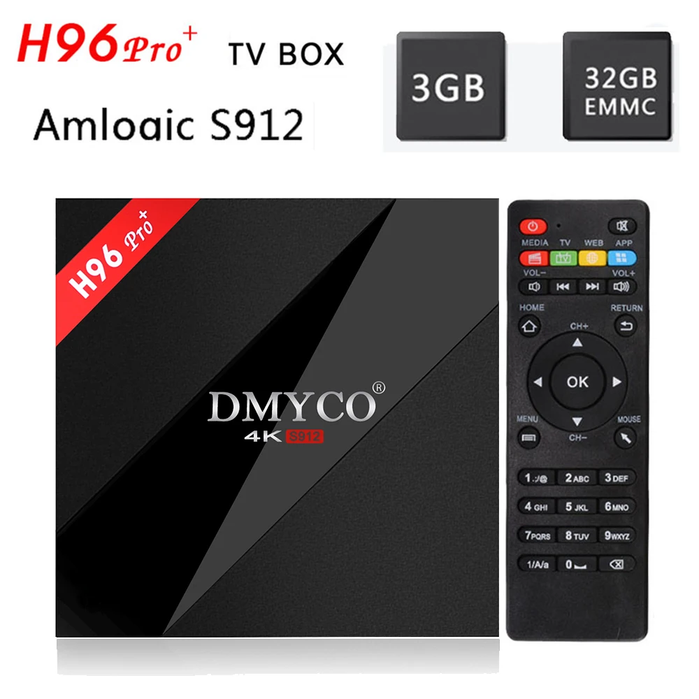 

[Genuine]H96Pro plus Android 7.1 TV Box Amlogic S912 64bit Octa Core 3G/32G WiFi 2.4G/5.8G BT4.1 H.265 4K*2k UHD media Player