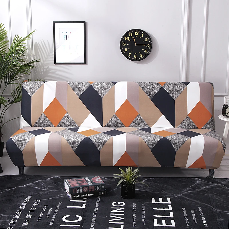black geometric folding sofa bed cover sofa covers spandex stretchdouble seat cover slipcovers for living room geometric print 3