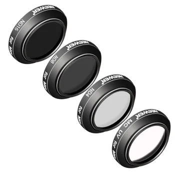 

Neewer 4 Pieces Filter Kit for DJI Mavic Drone Quadcopter - Ultraviolet UV ND4 ND8 ND16 Filter Aluminum Alloy Frame (Black)