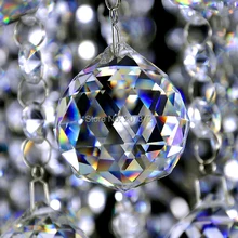 50mm Clear Crystal Chandelier Ball Window Suncatchers Hanging Christmas Ornament Crystal Faceted ball Free Shipping