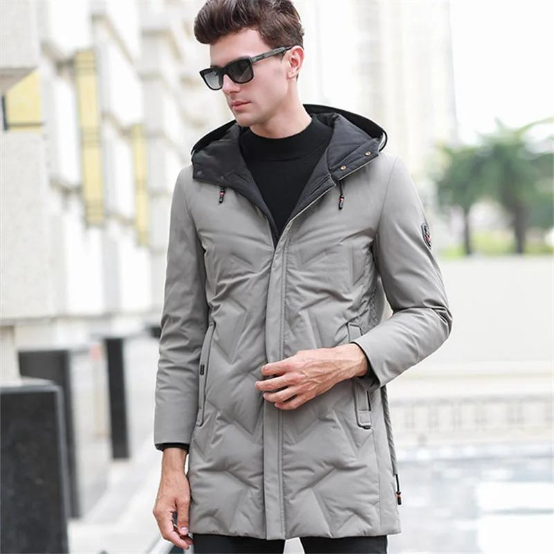 Men down jacket men winter 2018 new down jacket with hat, thickened ...
