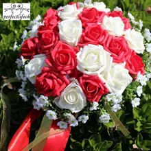 Perfectlifeoh Лидер продаж Искусственные цветы розы для невесты Свадебный букет buque de noiva