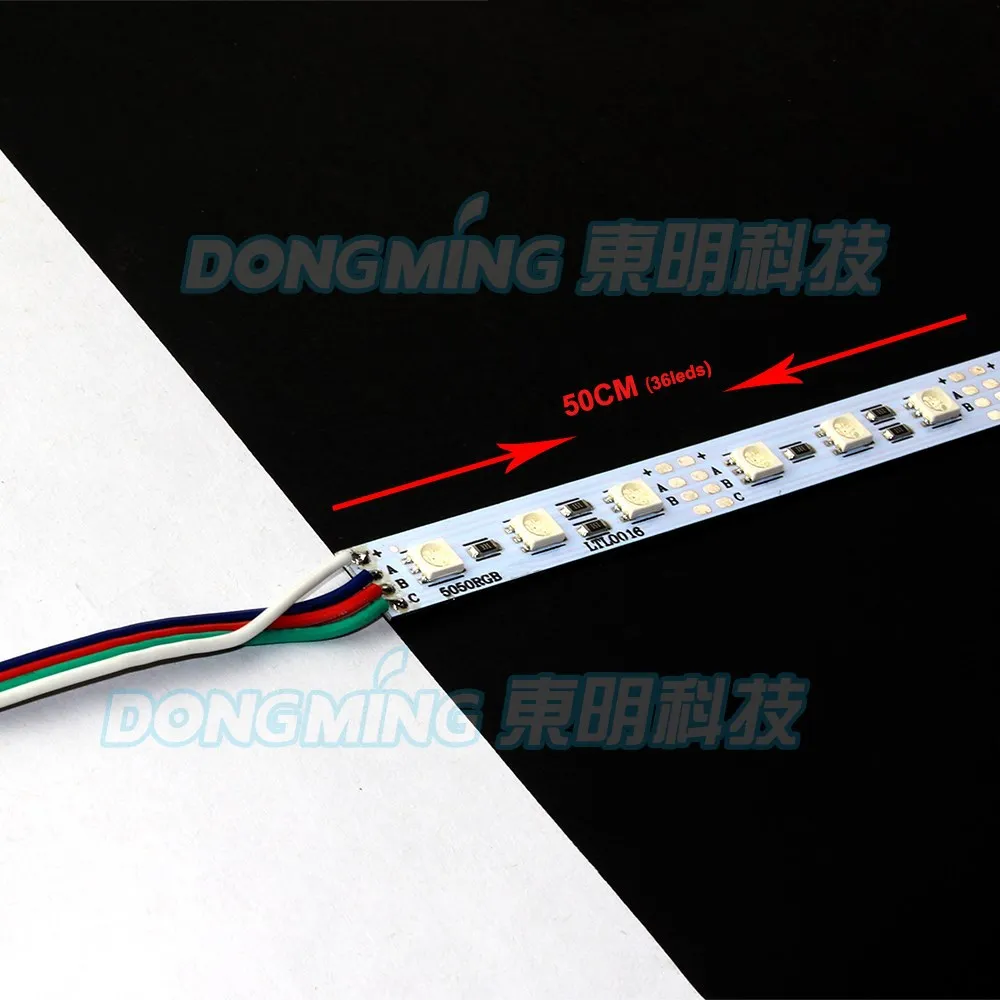 Супер яркий SMD 5050 RGB светодиодный светильник 5 шт. 50 см 36 светодиодный s/шт. DC 12 В U Профиль+ PC крышка светодиодный светильник