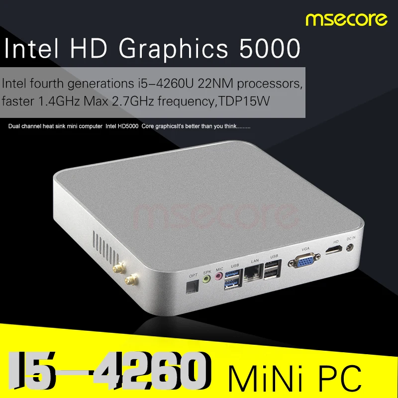 Intel Core i5 4260U Mini PC Desktop Computer Windows 10 NUC TV Box barebone system Nettop