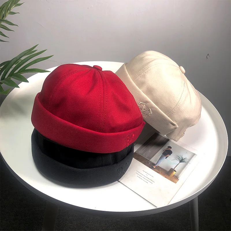 

Mens Adjustable Vintage Crimping Brimless Skull Caps Autumn Winter Cap Beanies for Men Beanie Hat Slouchy Hip Hop Bonnet New