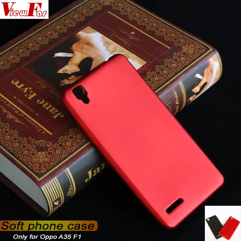 Viewfar Red Case For Oppo A35 F1 Cover Soft TPU Black Back Plastic Matte Gel Plain Funda Colors Anti Fall |