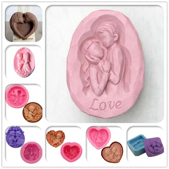 

Hot sale Angel Sweetheart lovers DIY Handmade Silicone Soap mold Wedding Resin Clay Craft Molds Silicon