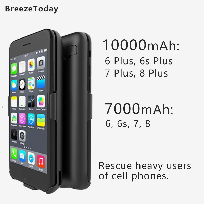 10000 7000mAh Battery Charger Case Battery Case For iPhone 6 6 Plus 6s 6s Plus 7 7 Plus 8 8 Plus Power Bank чехол аккумулятор