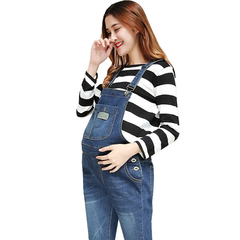 

Overalls Braced Jumpsuits For Pregnant Women Denim Maternity Jeans Suspenders Pants Uniforms Pregnancy Prop Belly Rompers Autumn