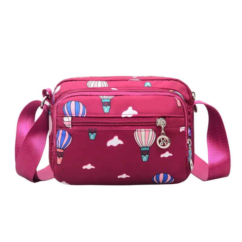 Повседневные женские сумки через плечо, водонепроницаемые нейлоновые женские сумки, женские сумки-мессенджеры, маленькие сумки через плечо с верхней ручкой, женские мини-сумки - Цвет: hot pink balloon