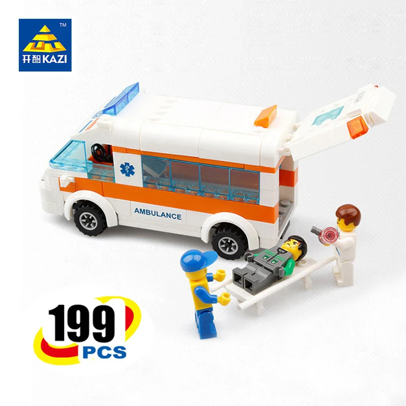 KAZI City Rescue Team Ambulance Bricks Kids Educational Learning Building Blocks for Ages 6 Compatible with