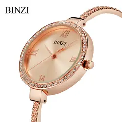 BINZI 2019 женские золотые часы люксовый бренд женские часы с браслетом Женские кварцевые наручные часы Relogio Feminino