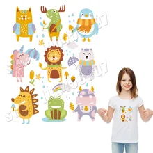 Нашивки в форме животных для детей милый Железный На Виниловом Парче для футболок термоприклеивание, наклейки на заказ DIY моющийся аксессуар Аппликация