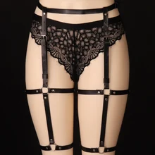 Сексуальное Тело Cage кожа Высокая Талия подвязки жгут ремень подтяжки бедер черный Рабство Женское белье Модные вечерние танцевальные Фетиш Косплэй