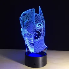 Два лица 3D Иллюзия творческий декоративные ночника DIY атмосферу ABS светодиодные лампы 5 В праздник ночник с 7 Изменение цвета