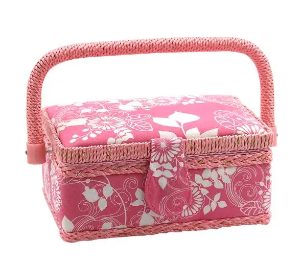 Rose Red Тканевая корзина для шитья ручной работы, коробка для хранения игл и ниток, тканевые инструменты для шитья, органайзер, рождественские подарки - Цвет: Rose Red