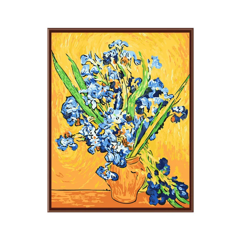 

Frameless Painting By Numbers DIY Digital Oil Painting Canvas Painting Christmas Gift Home Decoration Van gogh - irises G282