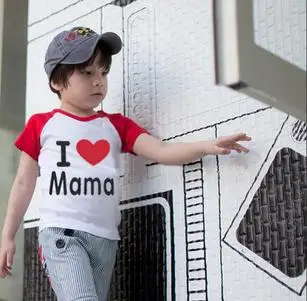 

1-3 years boys girls t shirt cartoon kids infant baby cotton i love mama papa T shirt 60pcs/lots 5sizes free shipping