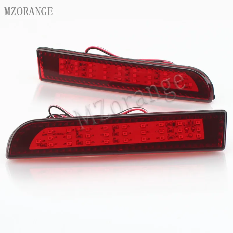 

MZORANGE Red Rear Bumper Reflector 28 LED Tail Brake Stop Running Turning Light Lamp For Mitsubishi Lancer 2008-2014 2PCS