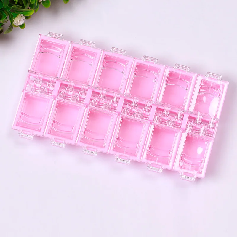 12 Сетка пластиковая коробка для хранения инструментов для ногтей Стразы Контейнер Чехол для ногтей товары для рукоделия@ ME88 - Цвет: Pink
