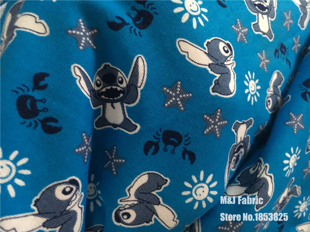 Stitch lilo stitch elasticity Lycra knitted Cotton fabric For Sewing