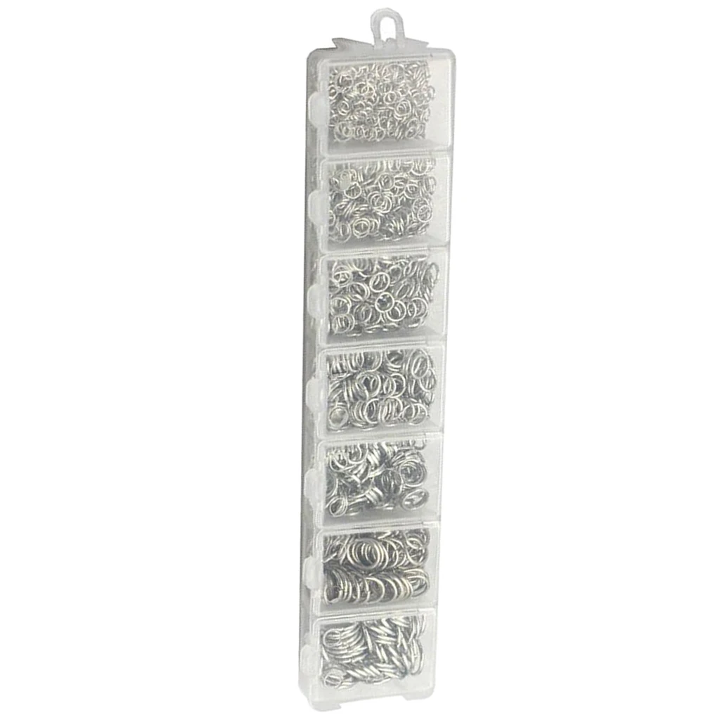 1450 Pieces 3/4/5/6/7/8/10mm DIY Jewelry Findings Single Loop Round Open Jump Rings Findings Accessories