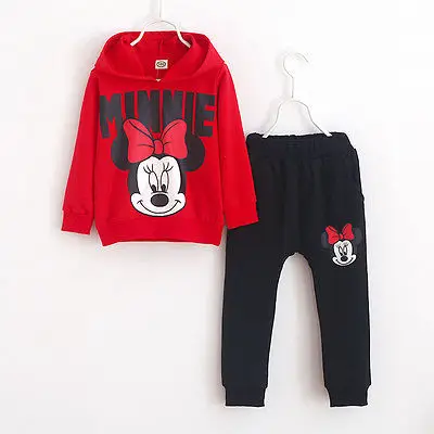 2pcs Baby Girls Clothes cartoon long sleeve hoodies Coat+Pants Oufits Sweatsuit 2-7Y Sport