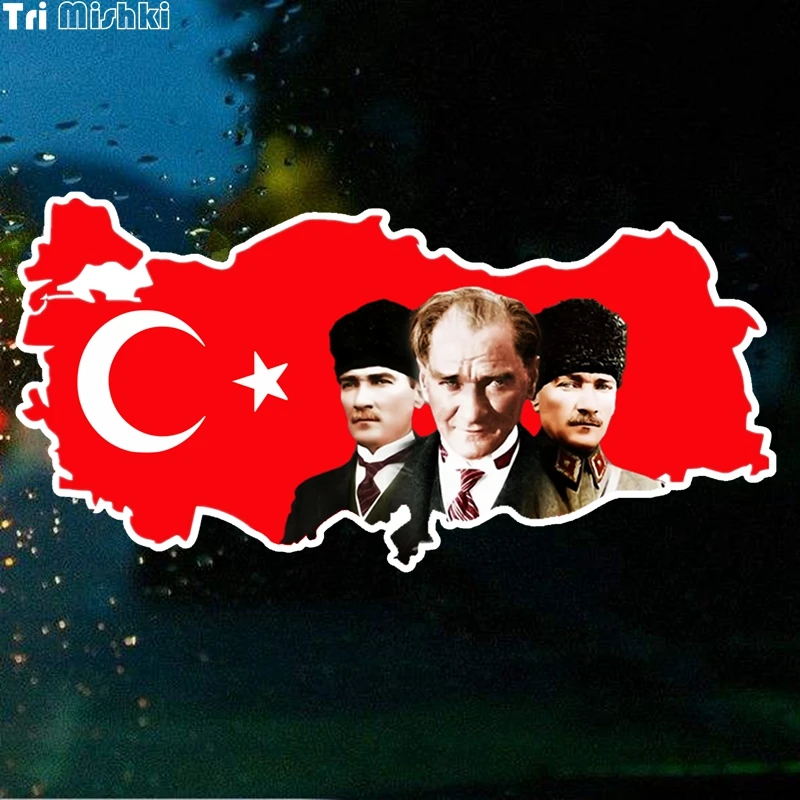 Tri Mishki WCS326 20*10 см Флаг Карта индейки и Mustafa Kemal Ataturk забавная наклейка для