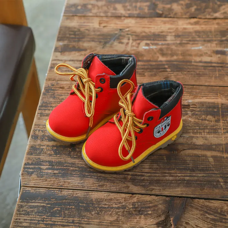 

Fashion children's warm boots winter new fashion waterproof Martin boots boys children's boots girls brown black red size 21-30