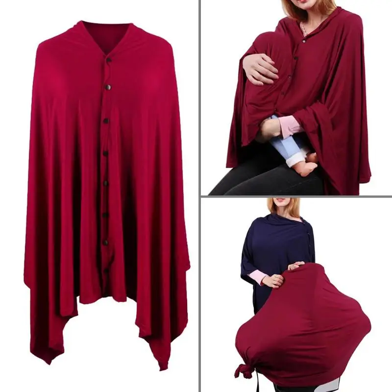 Baby Multifunctional Soft Stretch Pregnant Breastfeeding Nursing Covers Stroller Breathable Button Scarf