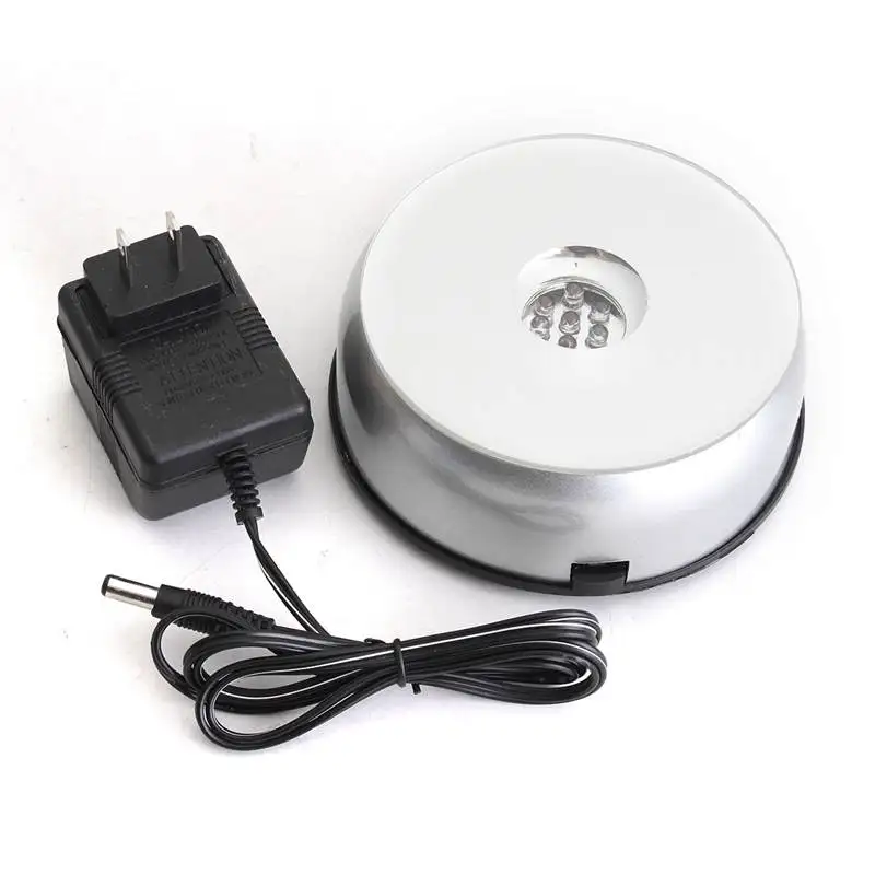 10.5x4cm Battery Power 3D Night Light 7 LED White Light Lamp Bases