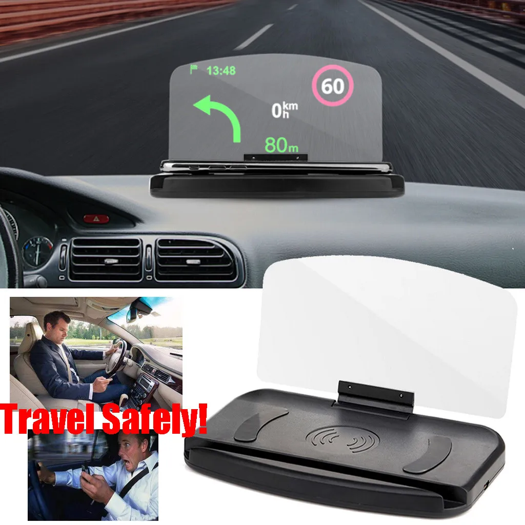

Universal Smartphone Projector HUD Head Up Display Holder Car GPS Navigator Car Mount Stand Phone Holder Black Non-slip Mat