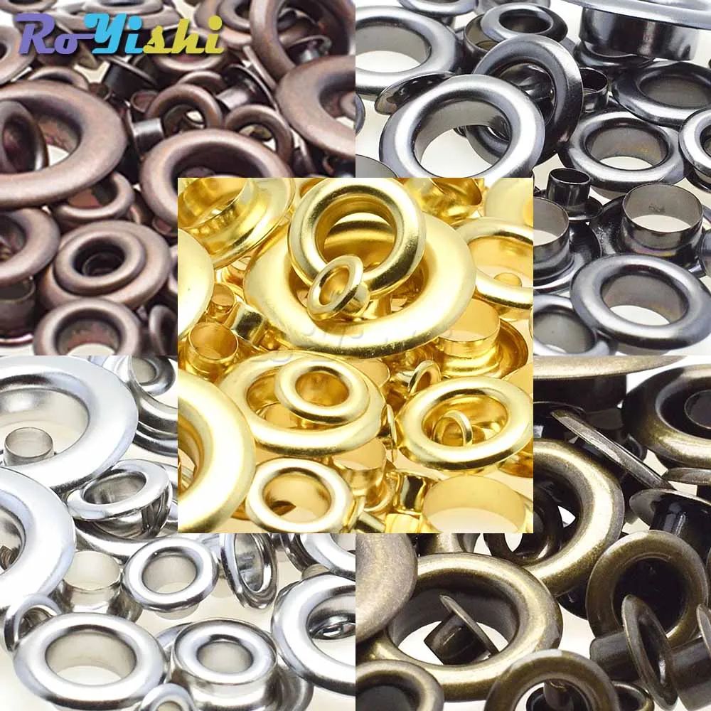 Eyelet Grommet Ring Kit 50pcs/pack Metal Eyelets Grommets 6MM 8MM for Leather Craft DIY Scrapbooking Shoes