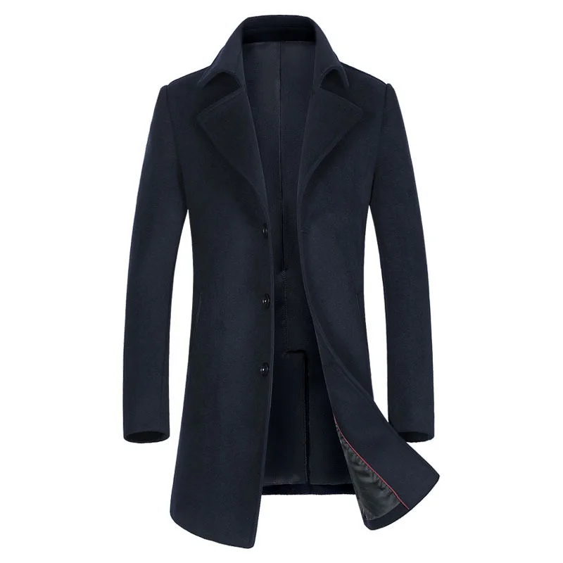 

Autumn/Winter Mens Business Silm fit Wool Overcoat Male Casual Trench Coats and Jackets Fashion Casaco Masculino Manteau Homme