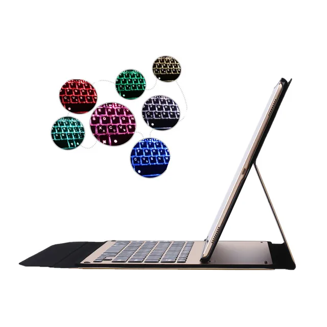 Special Offers Slim Smart Case for iPad Pro 12.9 Aluminum Wireless Bluetooth Keyboard Case for iPad Pro 12.9'' Flip Leather Stand Tablet Cover