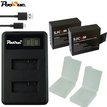 2pcs For SJCAM SJ4000 battery+USB LCD Dual charger for SJCAM SJ4000wifi SJ5000x M10 SJ7000 SJ6000 SJ8000 H9 camera bateria
