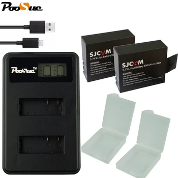 

S009 for sjcam 4000 battery + usb LCD Dual charger for SJCAM 4k SJ4000 wifi SJ5000x M10 SJ7000 SJ6000 SJ8000 H9 camera bateria