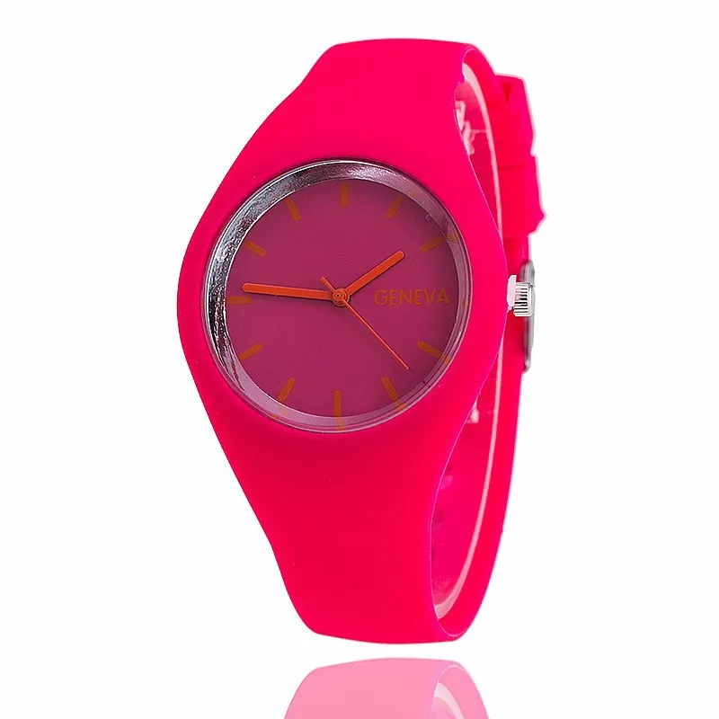 

High Quality Brand New Fashion Casual Silicone soild color Watches Unisex simple sport Quartz WristWatches For Men Women lover