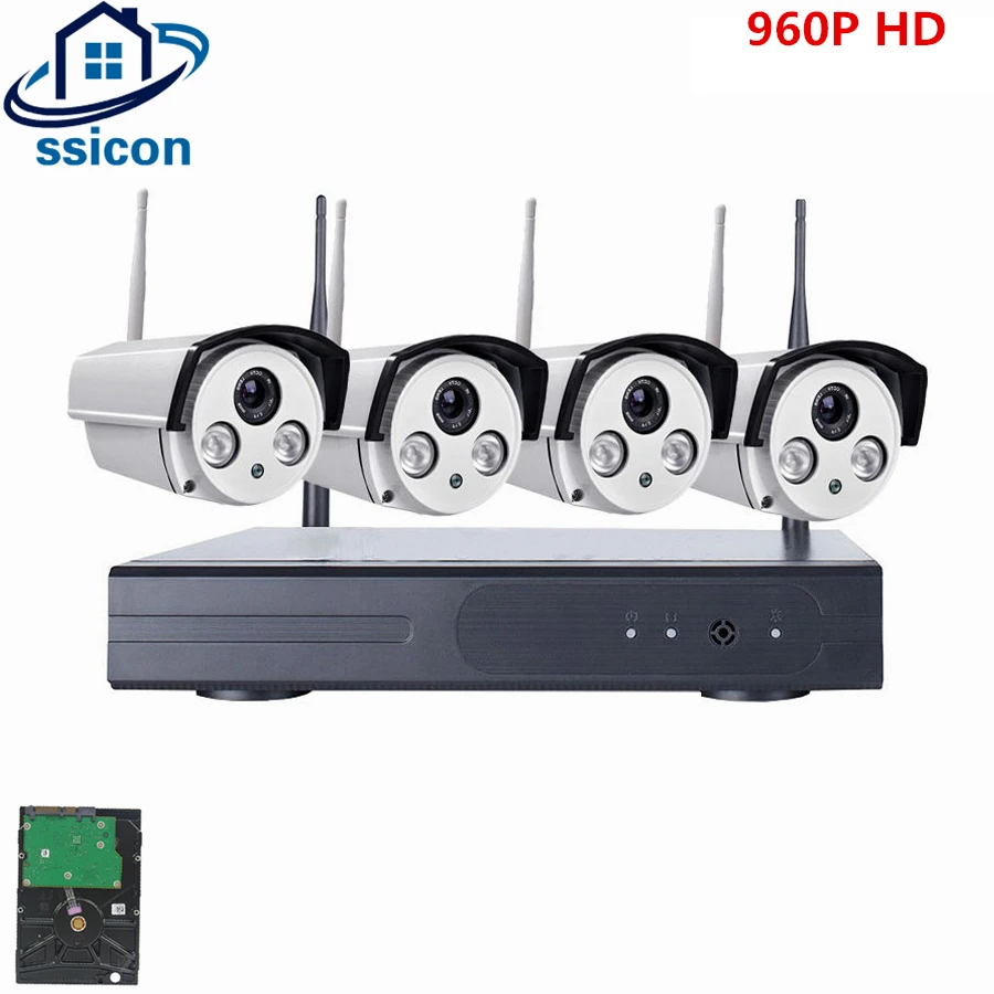 

SSICON 4CH HD Home Security Wireless NVR IP Camera System 960P CCTV Set Wifi Cameras Video NVR Surveillance CCTV KIT