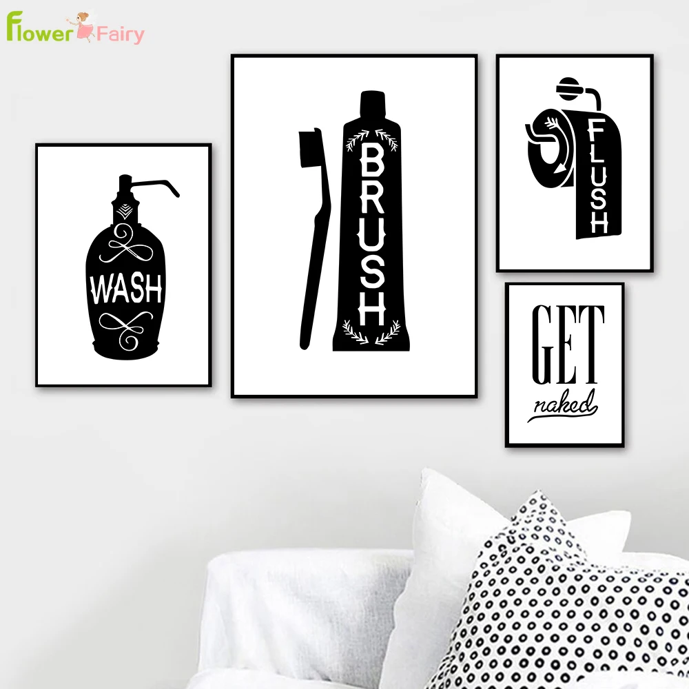 

Toilet WC Washroom Lavatory Nordic Poster Wall Art Canvas Painting Lav Bathroom Wall Pictures For Living Room Restroom Unframed