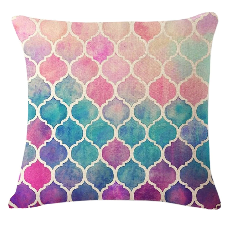 Art Decorative Pillowcase Cotton Linen Throw Pillow Case Square 18 inch