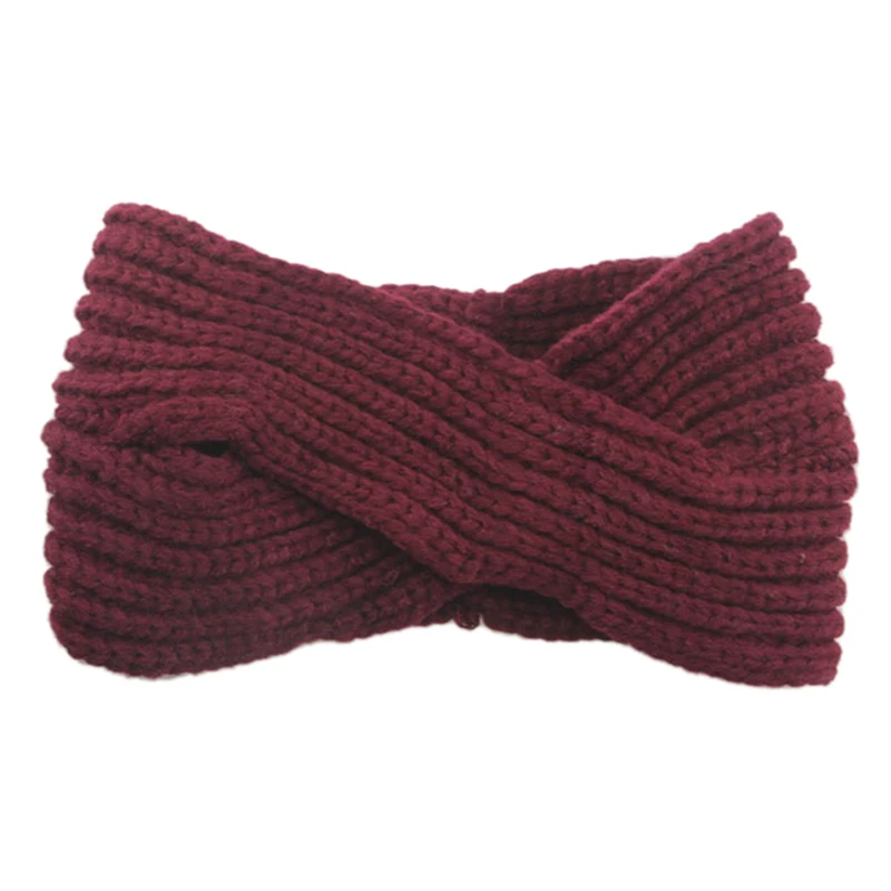 Winter Knitted Ear Warmer Headband Women Elastic Wool Hair Band Head Wrap Hairband Girls Elegant Elastic Crochet Hairbands