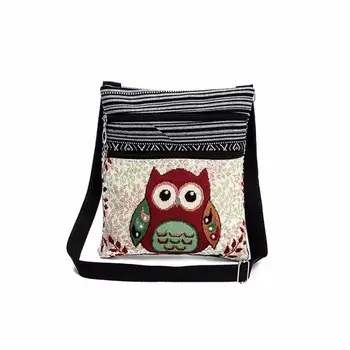 

Cute Embroidered Owl Tote Shoulder Bag Women Crossbody Bags For Women Handbags Postman Package Durable Interesting Pattern 2019