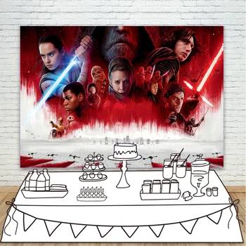 

Star Wars Movie Photo Background The Last Jedi Red Bloody Photography Backdrops Kids Birthday Background for Photoshoot Custom