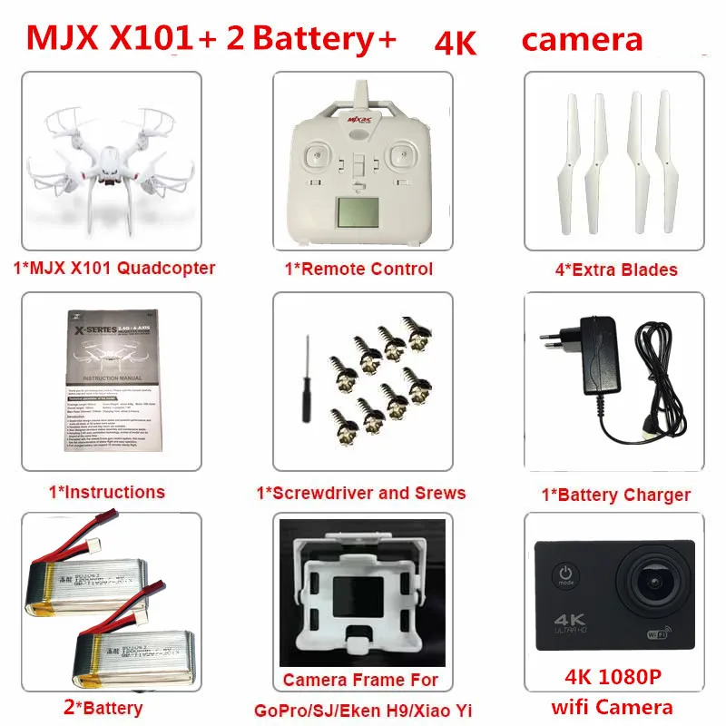 Профессиональный Улучшенный MJX X101 с видом от первого лица Квадрокоптер