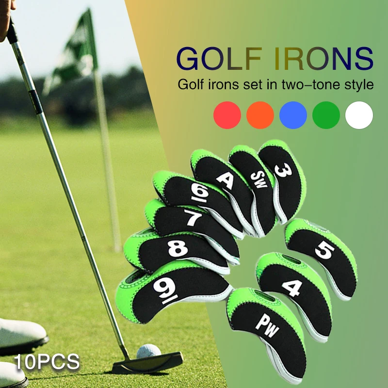 

10PCS Storage Durable Iron Putter Headcover Sports Gift Golf Head Cover Outdoor Club Case Sign Nylon Dropshipping Protect
