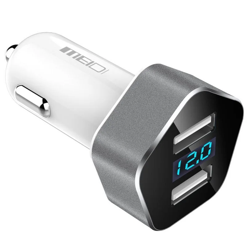 MEIDI USB Charger Adapter Phone Charger in Car Dual Digital LED Display Mobile Phone charger For Xiaomi Tablet iPhone MEIDI USB Charger Adapter Phone Charger in Car Dual Digital LED Display Mobile Phone charger For Xiaomi Tablet iPhone